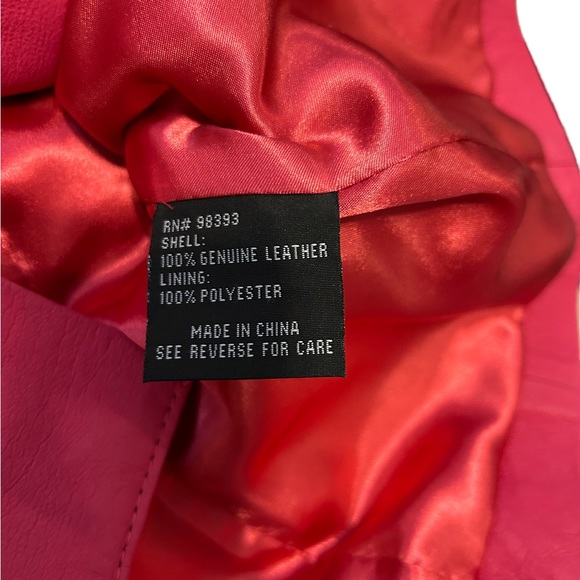 Pamela Mccoy Pink Leather Jacket size small nwt - Picture 5 of 9